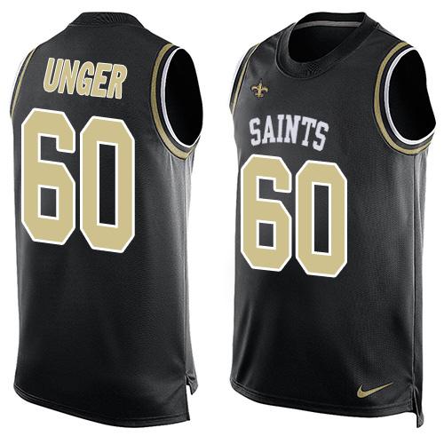 Nike Saints #60 Max Unger Black Team Color Men's Stitched NFL Limited Tank Top Jersey